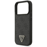 Husa de protectie Guess Leather 4G Triangle Strass MagSafe (GUHMP17LP4TDPLK) compatibil cu iPhone 17 Pro, Negru