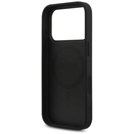 Husa de protectie Guess Leather 4G Triangle Strass MagSafe (GUHMP17LP4TDPLK) compatibil cu iPhone 17 Pro, Negru