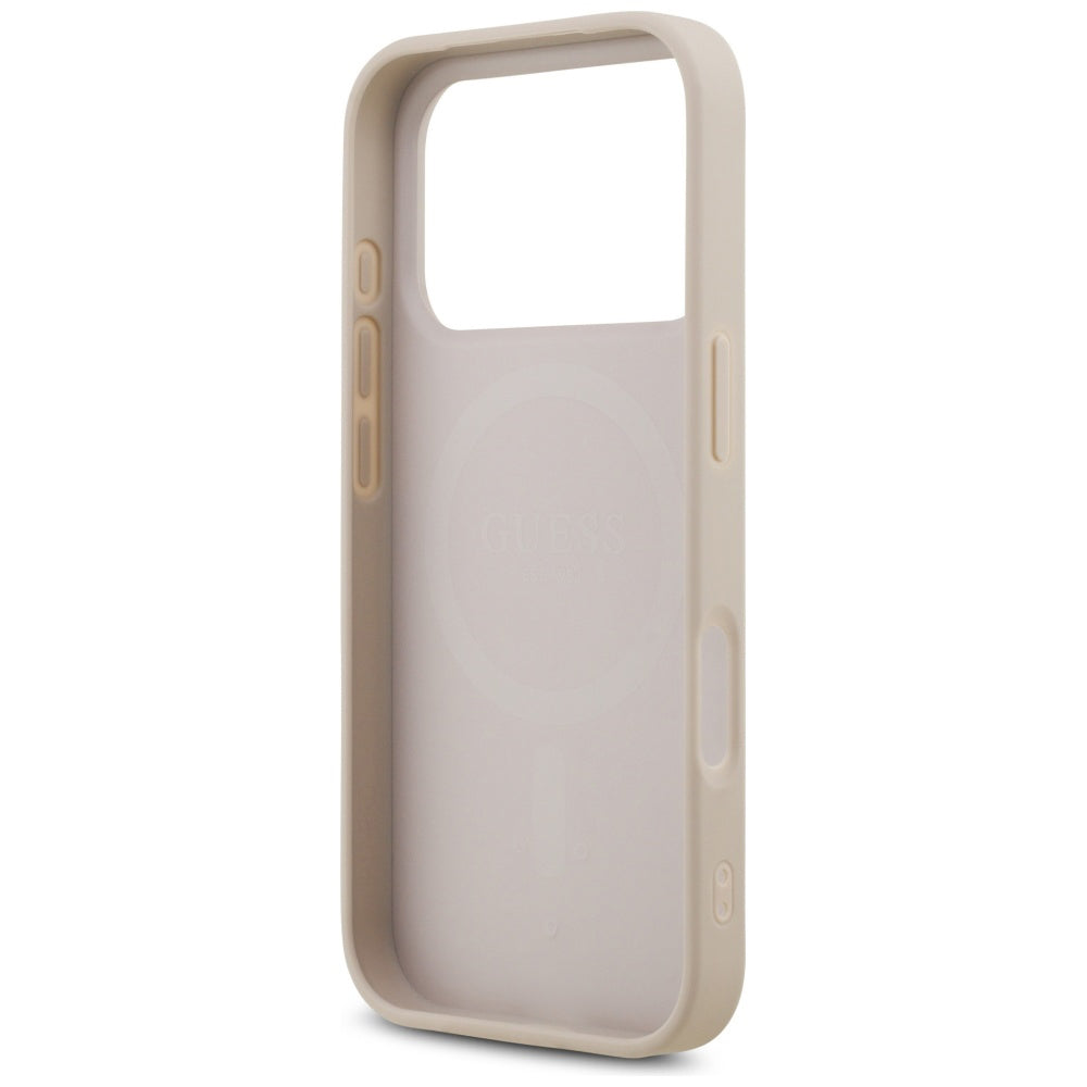 Husa de protectie Guess Leather 4G Triangle Strass MagSafe (GUHMP17LP4TDPLP) compatibil cu iPhone 17 Pro, Roz