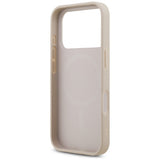 Husa de protectie Guess Leather 4G Triangle Strass MagSafe (GUHMP17LP4TDPLP) compatibil cu iPhone 17 Pro, Roz