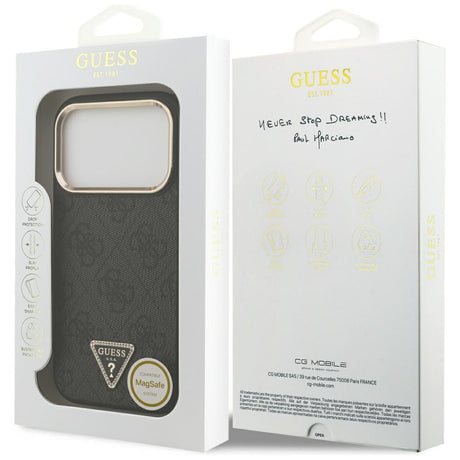 Husa de protectie Guess Hardcase 4G Triangle Logo MagSafe (GUHMP17XP4GTDGMK) compatibil cu iPhone 17 Pro Max, Negru