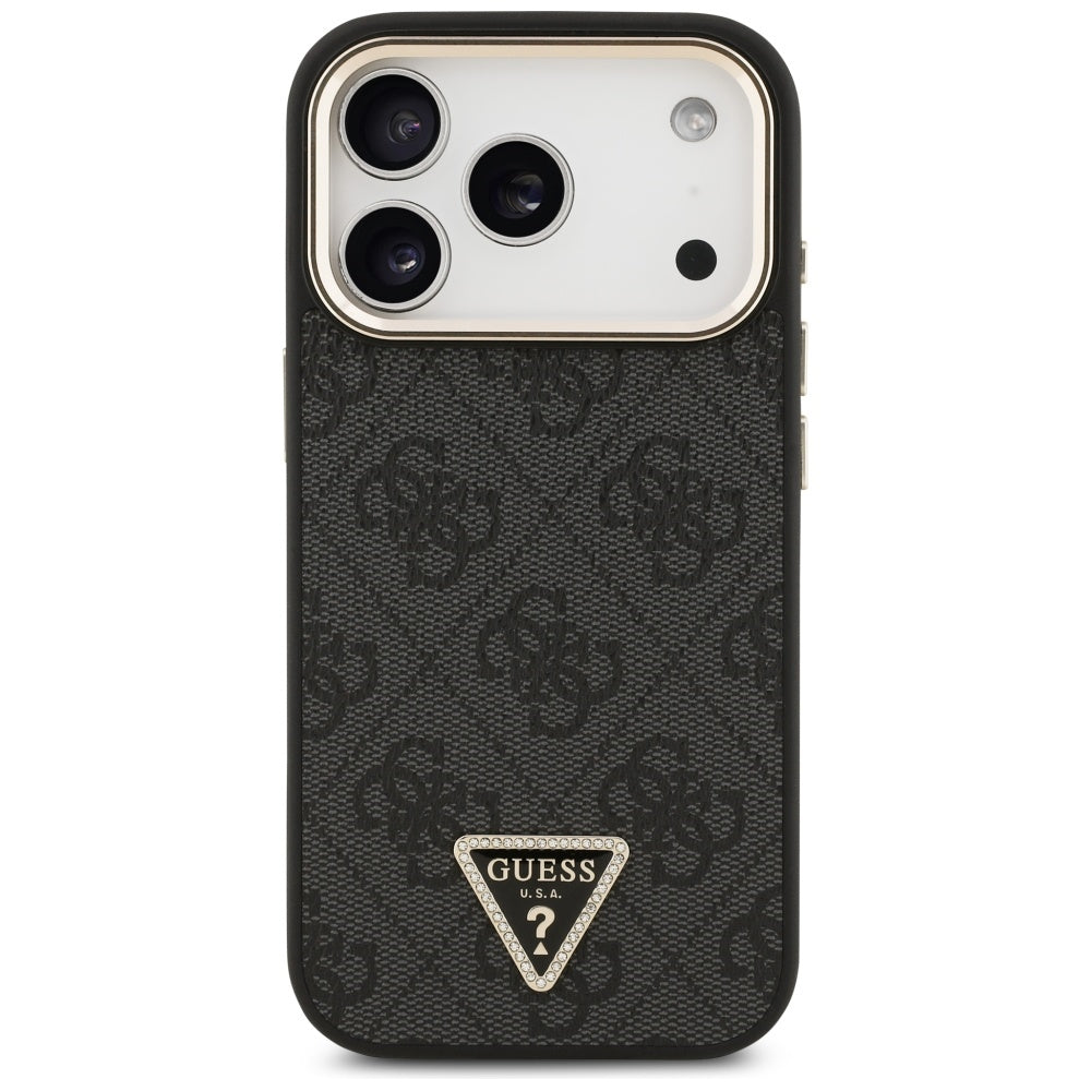 Husa de protectie Guess Hardcase 4G Triangle Logo MagSafe (GUHMP17LP4GTDGMK) compatibil cu iPhone 17 Pro, Negru
