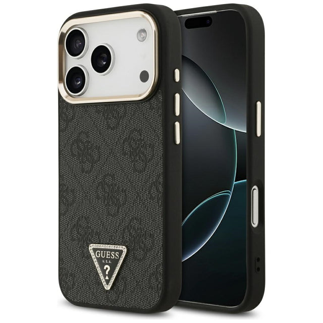Husa de protectie Guess Hardcase 4G Triangle Logo MagSafe (GUHMP17LP4GTDGMK) compatibil cu iPhone 17 Pro, Negru