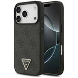 Husa de protectie Guess Leather 4G Triangle Strass MagSafe (GUHMP17XP4TDPLK) compatibil cu iPhone 17 Pro Max, Negru