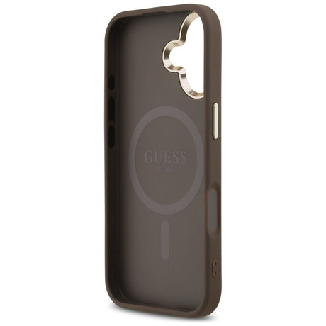 Husa de protectie Guess Hardcase 4G Triangle Logo MagSafe (GUHMP17SP4GTDGMW) compatibil cu iPhone 17, Maro