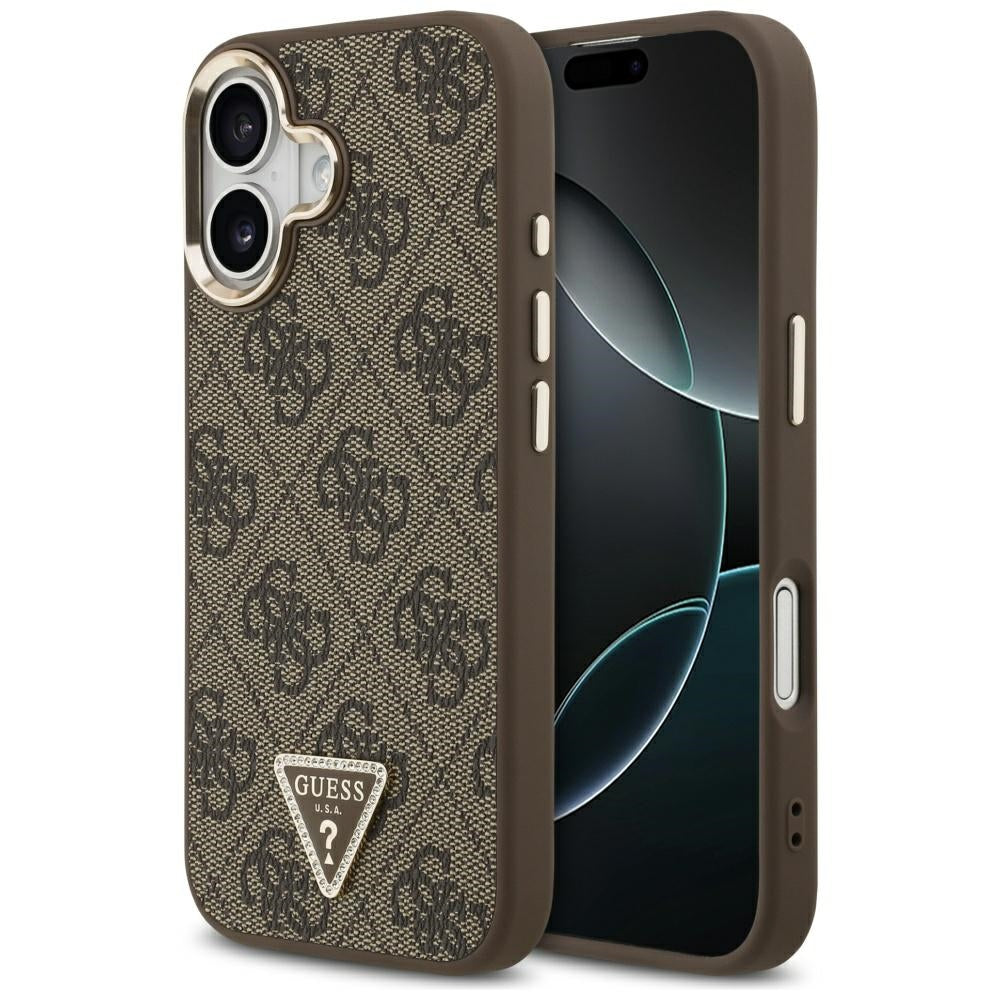 Husa de protectie Guess Hardcase 4G Triangle Logo MagSafe (GUHMP17SP4GTDGMW) compatibil cu iPhone 17, Maro