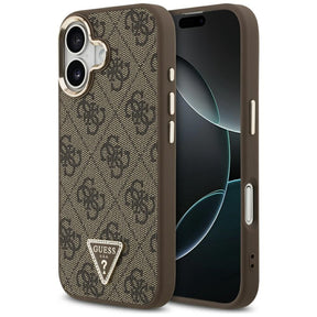 Husa de protectie Guess Hardcase 4G Triangle Logo MagSafe (GUHMP17SP4GTDGMW) compatibil cu iPhone 17, Maro