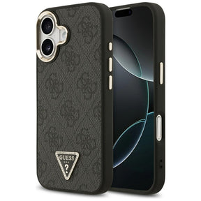 Husa de protectie Guess Hardcase 4G Triangle Logo MagSafe (GUHMP17SP4GTDGMK) compatibil cu iPhone 17, Negru