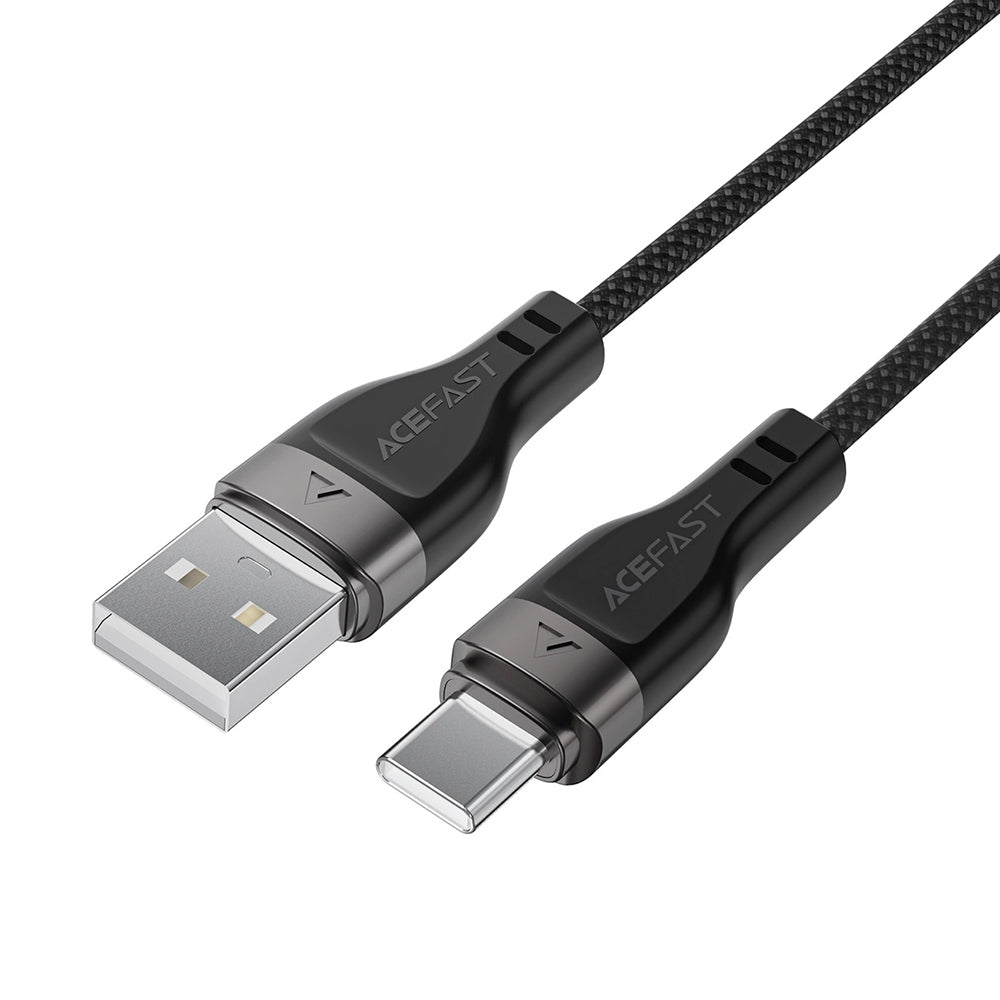 Cablu Acefast (C11-04), Magnetic Winding, Fast Charging, USB to Type-C, 3A, Adjustable Lenght, 1.2m, Negru