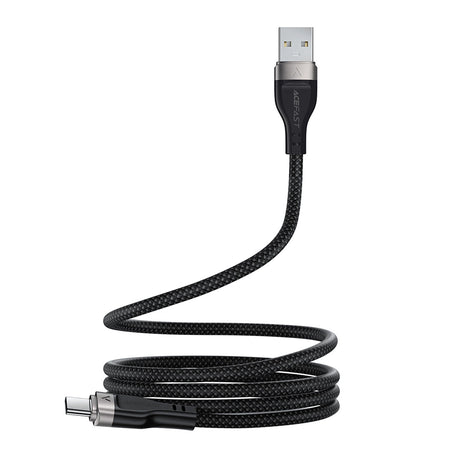 Cablu Acefast (C11-04), Magnetic Winding, Fast Charging, USB to Type-C, 3A, Adjustable Lenght, 1.2m, Negru