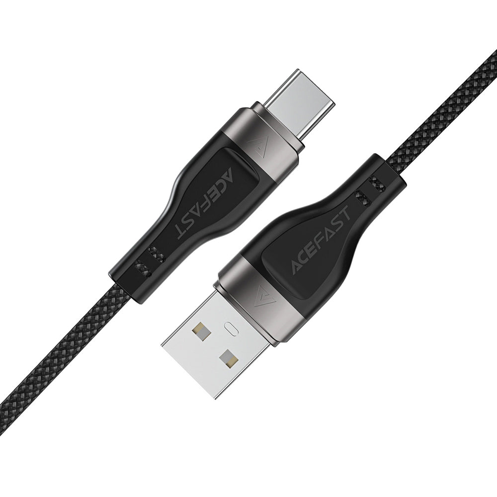 Cablu Acefast (C11-04), Magnetic Winding, Fast Charging, USB to Type-C, 3A, Adjustable Lenght, 1.2m, Negru