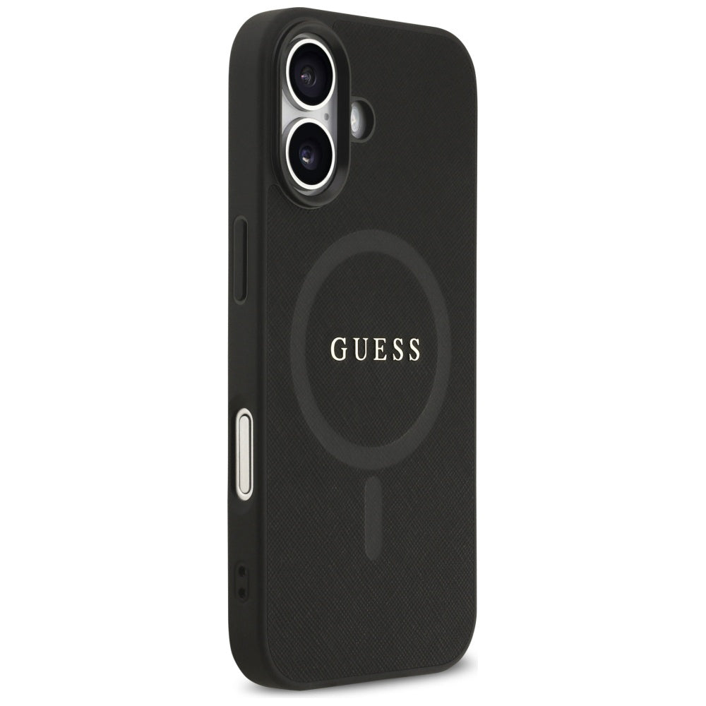 Husa de protectie Guess Saffiano Classic Logo MagSafe (GUHMP17SPSAHMCK) compatibil cu iPhone 17, Negru