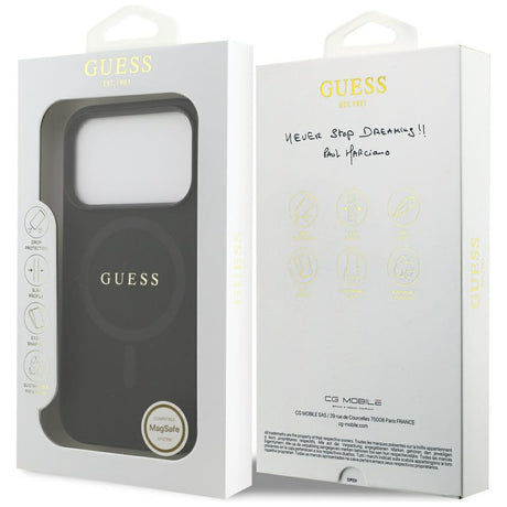 Husa de protectie Guess Saffiano Classic Logo MagSafe (GUHMP17LPSAHMCK) compatibil cu iPhone 17 Pro, Negru