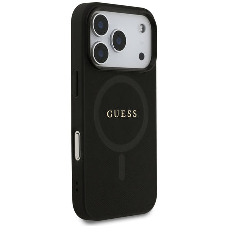 Husa de protectie Guess Saffiano Classic Logo MagSafe (GUHMP17XPSAHMCK) compatibil cu iPhone 17 Pro Max, Negru