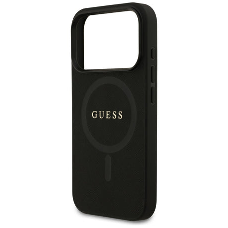 Husa de protectie Guess Saffiano Classic Logo MagSafe (GUHMP17XPSAHMCK) compatibil cu iPhone 17 Pro Max, Negru