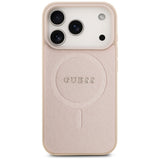 Husa de protectie Guess Saffiano Classic Logo MagSafe (GUHMP17LPSAHMCP) compatibil cu iPhone 17 Pro, Roz