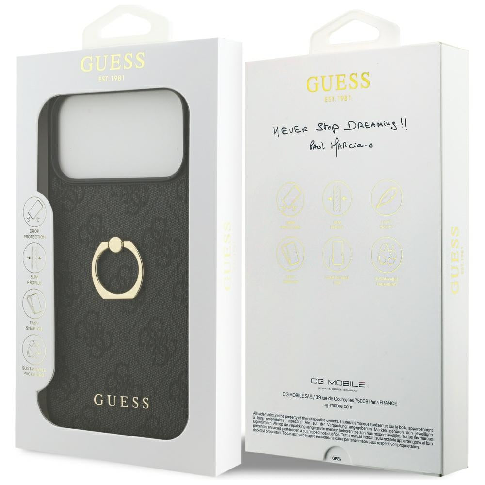Husa de protectie Guess Hardcase 4G Ring Stand (GUHCP17X4GMRGR) compatibil cu iPhone 17 Pro Max, Negru