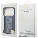Husa de protectie Guess Hardcase 4G Stripe MagSafe (GUHMP17LPG4SEMCB) compatibil cu iPhone 17 Pro, Albastru
