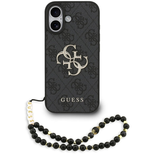 Husa de protectie Guess Hardcase 4G Classic Logo with Strap (GUHCP17SP4GMGSK) compatibil cu iPhone 17, Negru