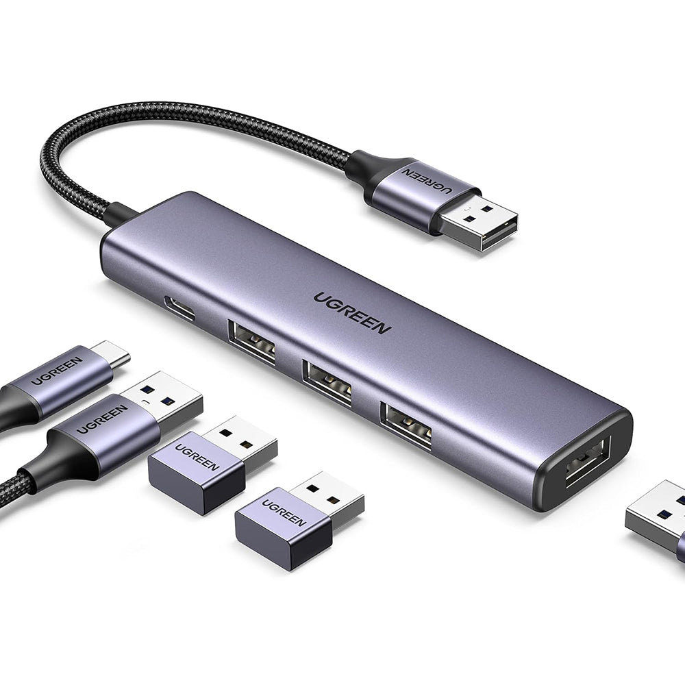 Hub Ugreen CM473 (20805), USB Type-C 4x USB 5Gbps, Gri