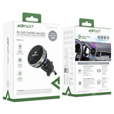 Suport Acefast with Wireless Charging (D40), for Air Vent, Magnetic Grip, Ice Cooling, Qi2, USB-C, 15W, Metal Gray