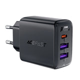 Incarcator Acefast (A57), GaN, Fast Charging, 2x USB, Type-C, PD35W, Smart Chip, Negru