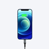 Cablu Acefast (C1-02), USB to Lightning, 2.4A, Fast Charging, MFi Certification, Nylon Braid, 1.2m, Negru