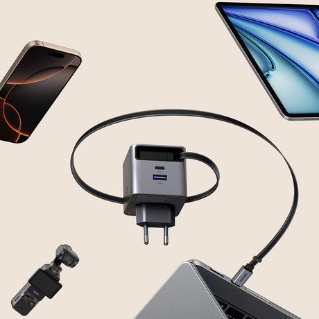 Incarcator Ugreen X614 (65822), USB, 2x Type-C, GaN, Fast Charger, 45W, Gri Spatial
