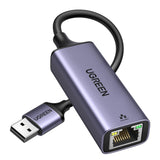 Adaptor Ugreen Ethernet Adapter CM209 (50922), USB to RJ45 LAN Port, Plug & Play, Universal, LED, 1000Mbps, 1Gbps, 10cm, Gri
