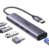 Adaptor Ugreen Ethernet CM475, USB-RJ45, 1000Mbps, Gri