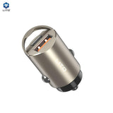 Incarcator Lito Car (IN-C03), 1x USB, 1x Type-C, 30W, Fast Charging, Ultra-Mini & Sleek Design, Universal, Gunmetal