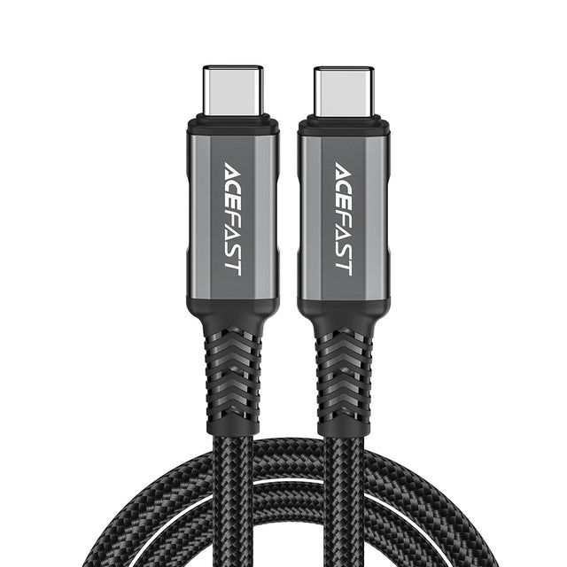 Cablu Acefast (C1-09), SuperCharge, Audio-Video, USB-C to USB-C, 40Gbps, 4K, 5A, 240W, PD3.1, USB4, 1m, Gri / Black