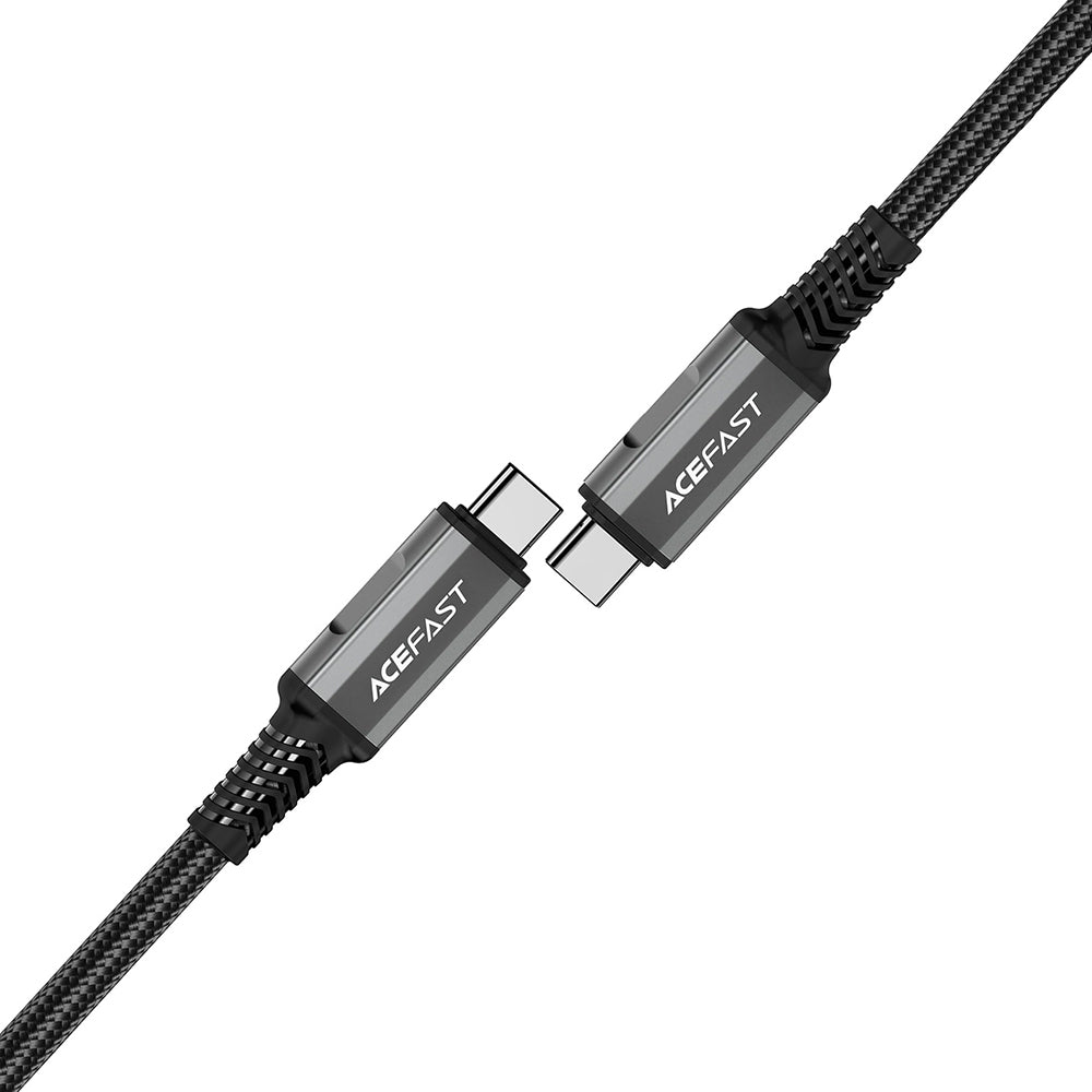 Cablu Acefast (C1-09), SuperCharge, Audio-Video, USB-C to USB-C, 40Gbps, 4K, 5A, 240W, PD3.1, USB4, 1m, Gri / Black