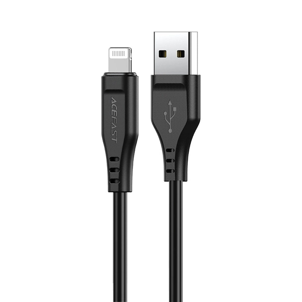 Cablu Acefast (C3-02), USB to Lightning, 2.4A, 480Mbps, MFi Certification, 1.2m, Negru