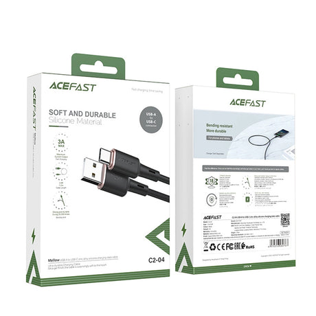 Cablu Acefast (C2-04), USB to Type-C, Fast Charging, 3A, 1.2m, Negru