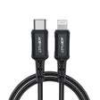 Cablu Acefast (C4-01), Fast Charging, Type-C to Lightning, 30W, 3A, Aluminum Alloy, 1.8m, Negru