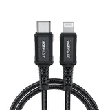 Cablu Acefast (C4-01), Fast Charging, Type-C to Lightning, 30W, 3A, Aluminum Alloy, 1.8m, Negru