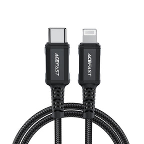 Cablu Acefast (C4-01), Fast Charging, Type-C to Lightning, 30W, 3A, Aluminum Alloy, 1.8m, Negru