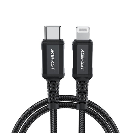 Cablu Acefast (C4-01), Fast Charging, Type-C to Lightning, 30W, 3A, Aluminum Alloy, 1.8m, Negru