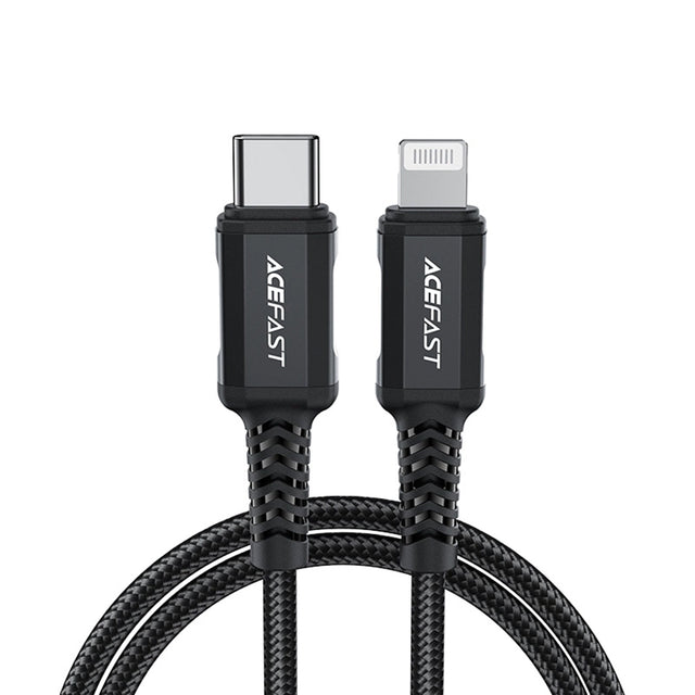 Cablu Acefast (C4-01), Fast Charging, Type-C to Lightning, 30W, 3A, Aluminum Alloy, 1.8m, Negru
