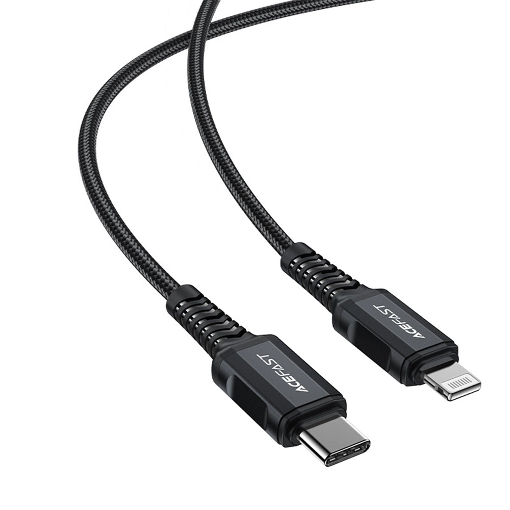 Cablu Acefast (C4-01), Fast Charging, Type-C to Lightning, 30W, 3A, Aluminum Alloy, 1.8m, Negru