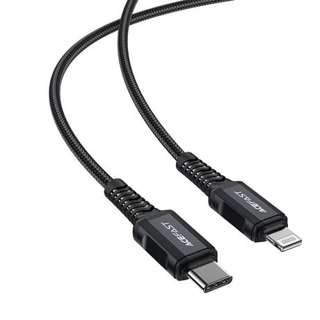 Cablu Acefast (C4-01), Fast Charging, Type-C to Lightning, 30W, 3A, Aluminum Alloy, 1.8m, Negru