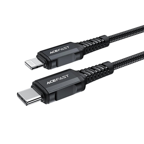 Cablu Acefast (C4-01), Fast Charging, Type-C to Lightning, 30W, 3A, Aluminum Alloy, 1.8m, Negru
