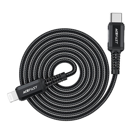 Cablu Acefast (C4-01), Fast Charging, Type-C to Lightning, 30W, 3A, Aluminum Alloy, 1.8m, Negru