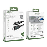 Cablu Acefast (C6-01), Type-C to Lightning, Fast Charging, 3A, LED Display, 1.2m, Negru