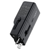 Incarcator Acefast Travel Adapter (Z7), GaN, Type-C, EU, UK, AU, US, PD30W, Multifunctional Fast Charger, Mini Design, Negru