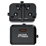 Incarcator Acefast Travel Adapter (Z7), GaN, Type-C, EU, UK, AU, US, PD30W, Multifunctional Fast Charger, Mini Design, Negru