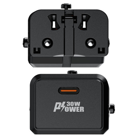 Incarcator Acefast Travel Adapter (Z7), GaN, Type-C, EU, UK, AU, US, PD30W, Multifunctional Fast Charger, Mini Design, Negru