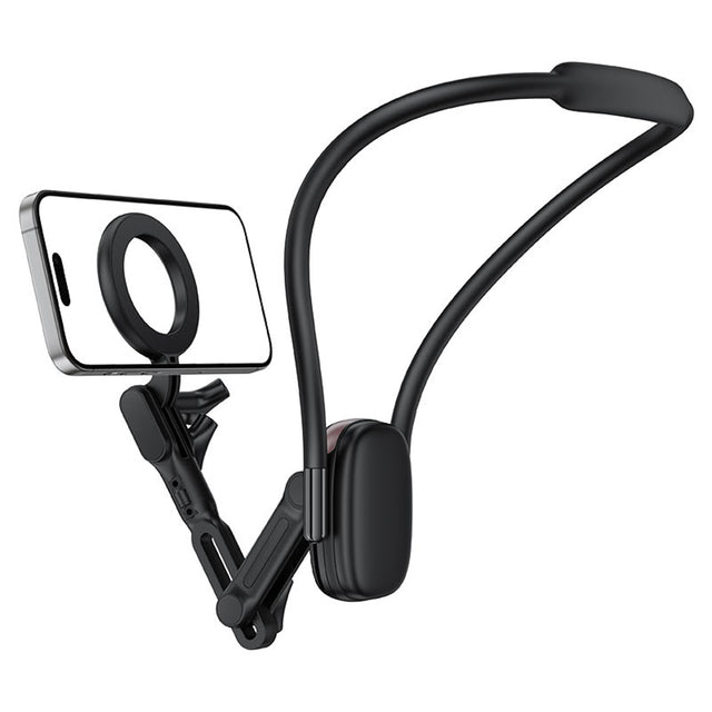 Suport Acefast Neck Phone (E32), Magnetic Grip for GoPro, Phone, 360° Adjustable, Secure Fit, Strong Magnets, Negru