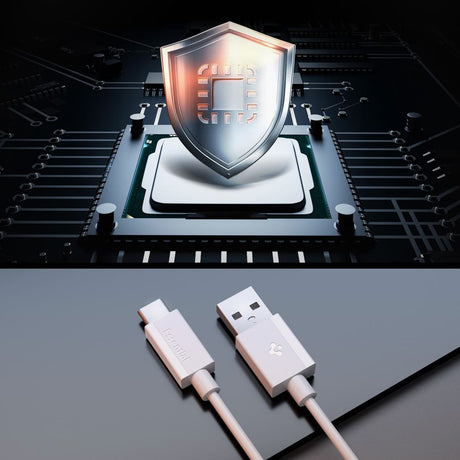 Cablu USB–USB-C Spigen, 60 W, 1 m, alb